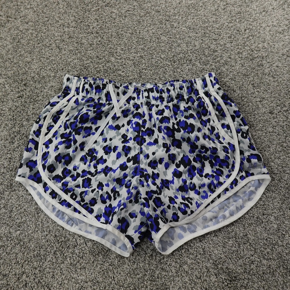 Calvin Klein Shorts Womens M Blue Gray Leopard Athletic Workout Gym Track Yoga